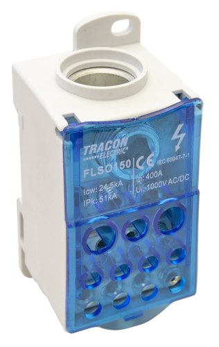 Złączka odgałęźna, otwierana 1×150(120)mm2/5×16(10),4×25(16),2×35(25)mm2, 1000VAC/DC,400A FLSO150 Tracon Electric