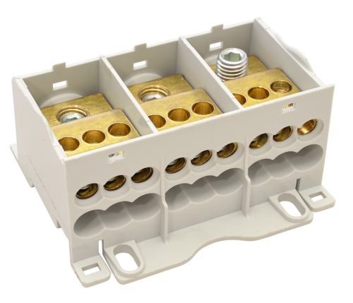 Złączka odgałęźna na szynę otwierana 3×1×50(35)mm2 / 3×6×16(10)mm2, 690VAC/DC, 175 A FLSO50-3P Tracon Electric