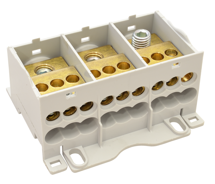 Złączka odgałęźna na szynę otwierana 3×1×50(35)mm2 / 3×6×16(10)mm2, 690VAC/DC, 175 A FLSO50-3P Tracon Electric