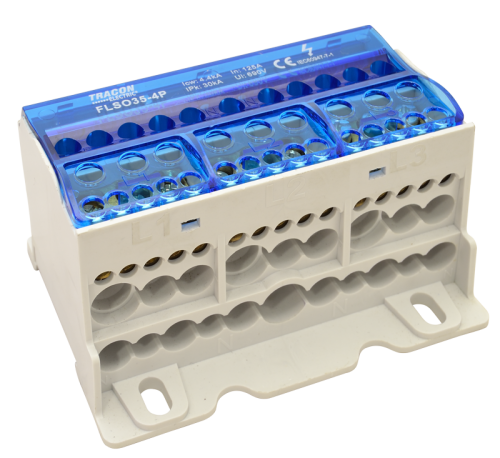 Złączka odgałęźna otwierana 4×35(25)mm2 / 3×5×10,3×2×25 / 4×16,6×25mm2, 690VAC/DC,125A FLSO35-4P Tracon Electric