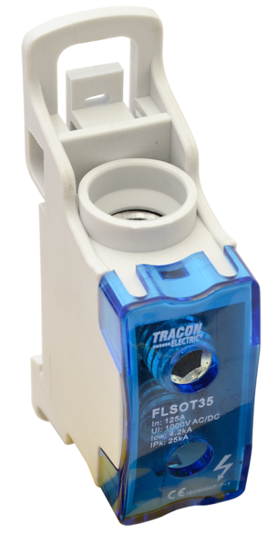 Złączka przelotowa otwierana 1×35(35)mm2 / 1×35(35)mm2, 1000VAC/DC, 125A FLSOT35 Tracon Electric
