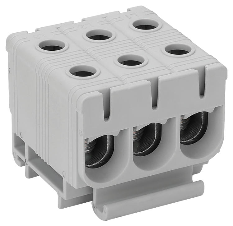 Złączka kompaktowa na szynę,szara 2.5-50mm2, max. 1000VAC, 1500VDC, 3×max.160A FLEAL-50/1X3 Tracon Electric