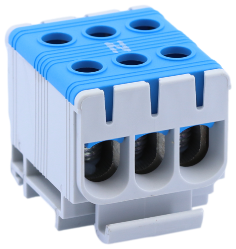 Złączka kompaktowa na szynę, niebieska 6-50mm2, max. 1000VAC/1500VDC, max.160A FLEAL-50/3K Tracon Electric