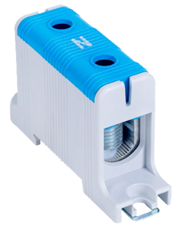 Złączka kompaktowa na szynę i płytę montażową, niebieska 16-95mm2, max. 1000VAC/1500VDC, max.245A FLEAL-95/1K Tracon Electric
