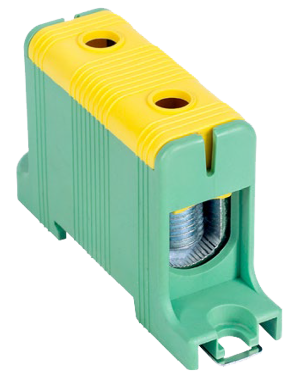 Złączka kompaktowa na szynę i płytę montażową, zielona 16-95mm2, max. 1000VAC/1500VDC, max.245A FLEAL-95/1ZS Tracon Electric