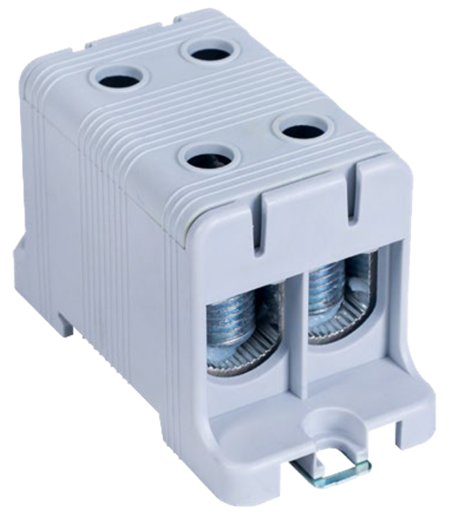 Złączka kompaktowa na szynę i płytę montażową, szara 16-95mm2, max. 1000VAC/1500VDC, max.245A FLEAL-95/2 Tracon Electric