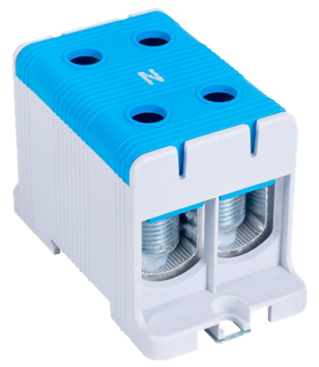 Złączka kompaktowa na szynę i płytę montażową, niebieska 35-150mm2, max. 1000VAC/1500VDC, max.320A FLEAL-150/2K Tracon Electric