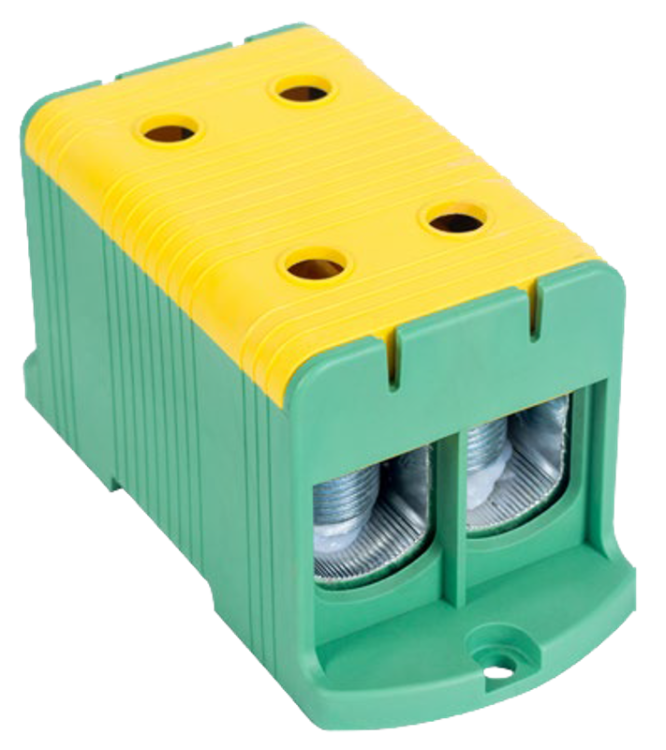 Złączka kompaktowa na płytę montażową, zielono-żółta 35-240mm2, max. 1000VAC/1500VDC, max.425A FLEAL-240/2ZS Tracon Electric