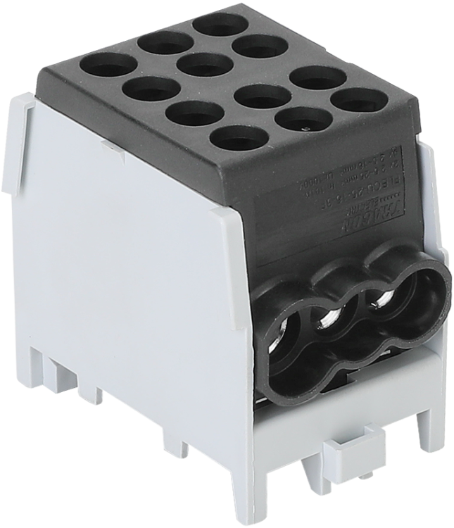 Złączka kompaktowa na szynę, czarna 2.5-25mm2, max. 1000VAC/DC, max.101A FLECU-25-16-3F Tracon Electric