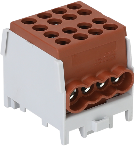 Złączka kompaktowa na szynę, brązowa 2.5-25mm2, max. 1000VAC/DC, max.101A FLECU-25-16-4B Tracon Electric