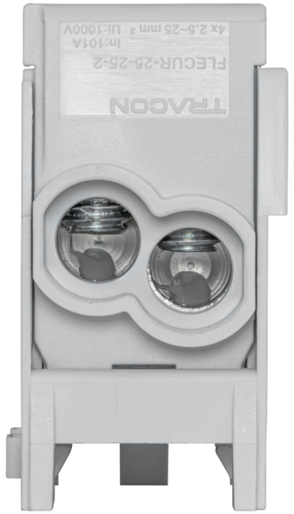 Złączka kompaktowa na szynę, szara (certyfik. węgierski) 2.5-25mm2, max. 1000VAC/DC, max.101A FLECUR-25-25-2 Tracon Electric