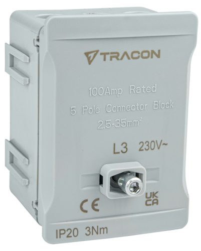 Listwa zaciskowa linii głównej, plombowana, szara 2x35mm2 / 3x35mm2, 690VAC, 100A FSK35SZ Tracon Electric
