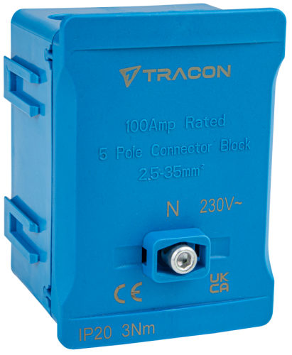 Listwa zaciskowa linii głównej, plombowana, niebieska 2x35mm2 / 3x35mm2, 690VAC, 100A FSK35K Tracon Electric