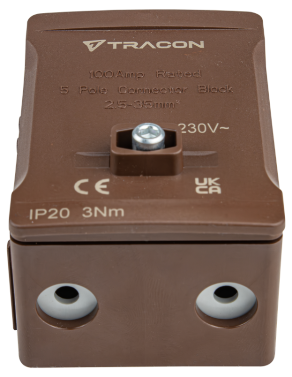 Listwa zaciskowa linii głównej, plombowana, brązowa 2x35mm2 / 3x35mm2, 690VAC, 100A FSK35B Tracon Electric