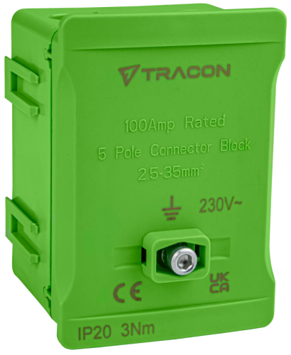 Listwa zaciskowa linii głównej, plombowana, zielona 2x35mm2 / 3x35mm2, 690VAC, 100A FSK35Z Tracon Electric