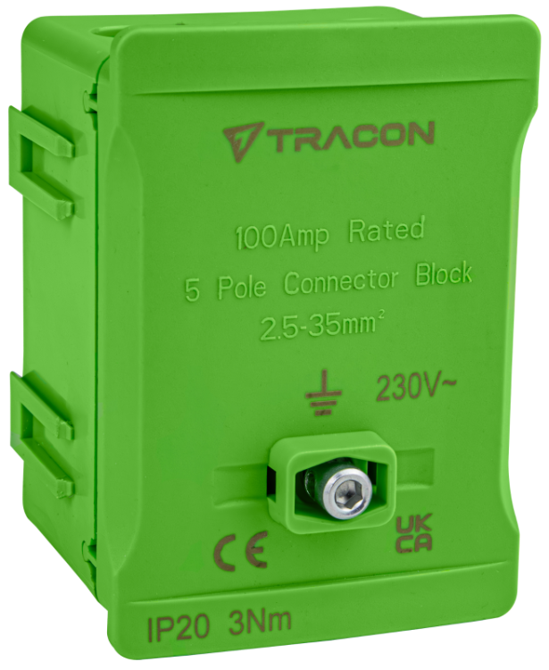 Listwa zaciskowa linii głównej, plombowana, zielona 2x35mm2 / 3x35mm2, 690VAC, 100A FSK35Z Tracon Electric
