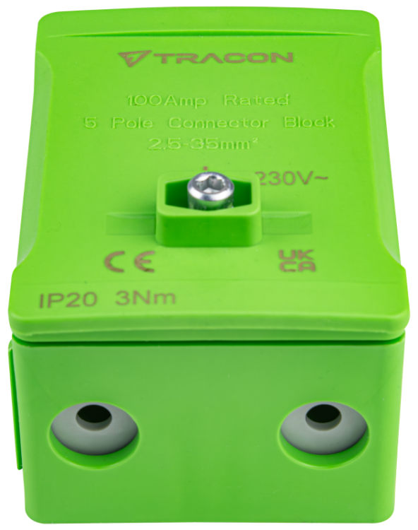 Listwa zaciskowa linii głównej, plombowana, zielona 2x35mm2 / 3x35mm2, 690VAC, 100A FSK35Z Tracon Electric