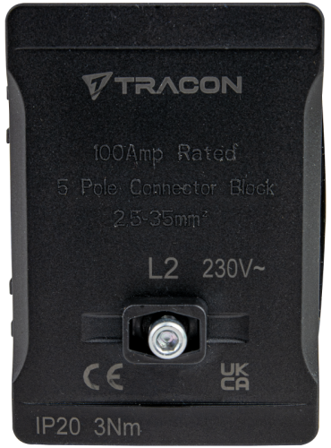 Listwa zaciskowa linii głównej, plombowana, czarna 2x35mm2 / 3x35mm2, 690VAC, 100A FSK35F Tracon Electric