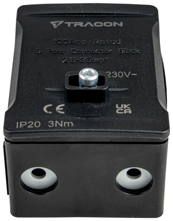 Listwa zaciskowa linii głównej, plombowana, czarna 2x35mm2 / 3x35mm2, 690VAC, 100A FSK35F Tracon Electric