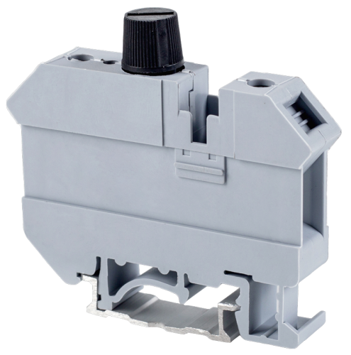 Bezpiecznikowy zacisk śrubowy na szynę, czarny 500V 6.3A 0.5-16 mm2 TSKA16B Tracon Electric