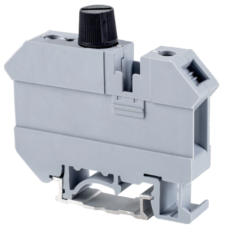 Bezpiecznikowy zacisk śrubowy na szynę, czarny 500V 6.3A 0.5-16 mm2 TSKA16B Tracon Electric