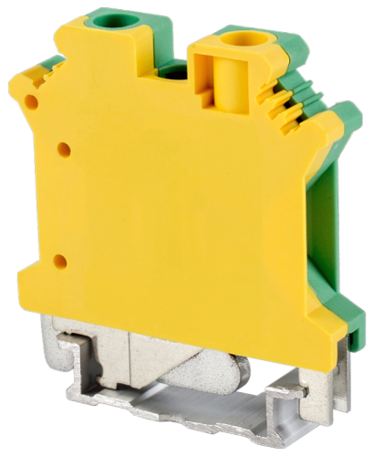 Zacisk przewodu ochronnego na szynę, śrubowy, żółto-zielony 0,2-6mm2, 57A TSKA6JD Tracon Electric