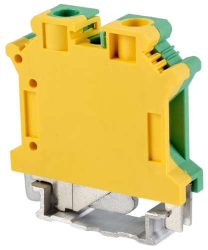 Zacisk przewodu ochronnego na szynę, śrubowy, żółto-zielony 0,5-10mm2, 76A TSKA10JD Tracon Electric