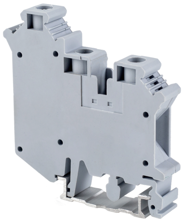 Potrójny zacisk śrubowy na szynę, szary 800V 76A 0.5-16 mm2 TSKA10/3 Tracon Electric