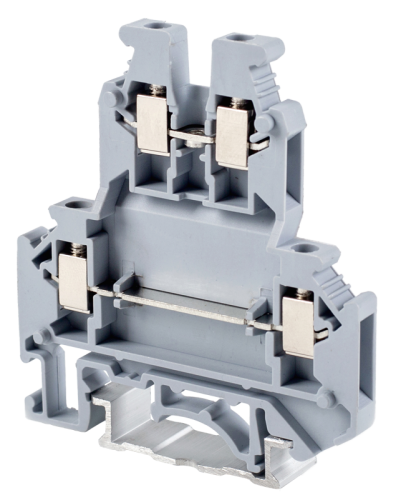 Piętrowy zacisk połączeniowy, dwupoziomowy, śrubowy, szary 0,2-2,5mm2, 500VAC, 32A TSKA2,5/2 Tracon Electric