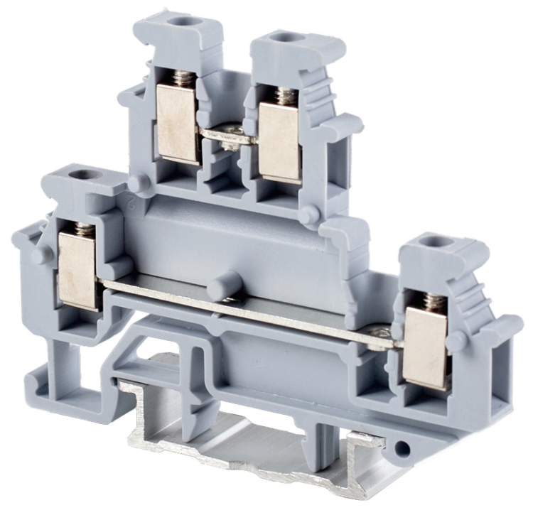 Piętrowy zacisk połączeniowy, na szynę, czarny 500V 24A 0.2-4 mm2 TSKA2,5/2S Tracon Electric