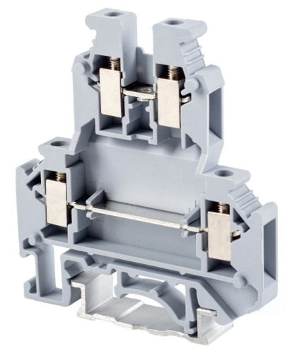 Piętrowy zacisk połączeniowy, dwupoziomowy, śrubowy, szary 0,2-4mm2, 500VAC, 32A TSKA4/2 Tracon Electric