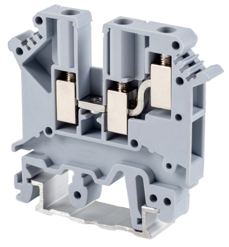 Zacisk połączeniowy potrójny na szynę, śrubowy, szary 0,2-4mm2, 500VAC, 32A TSKA4/3 Tracon Electric