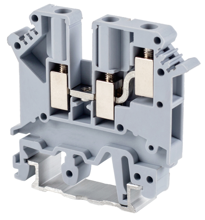Zacisk połączeniowy potrójny na szynę, śrubowy, szary 0,2-4mm2, 500VAC, 32A TSKA4/3 Tracon Electric