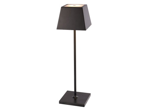 Lampa ogrodowa tarasowa Przenośna Stołowa Zewnętrzna Nowoczesna MAHE LED BLACK 8398 NOWODVORSKI Lighting IP54 aluminium metalowa na taras balkon do ogrodu jednostronna oświetlenie zewnętrzne wewnętrzne z akumulatorem ładowarką czarna Inspiracje Premium