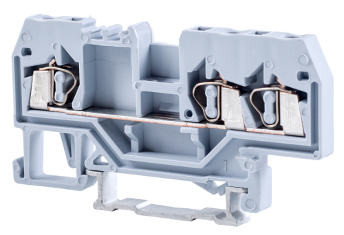 Fazowy zacisk połączeniowy naszynę, sprężynowy, szary 800V 24A 0.08-2.5 mm2 3P TSKC2,5/3 Tracon Electric