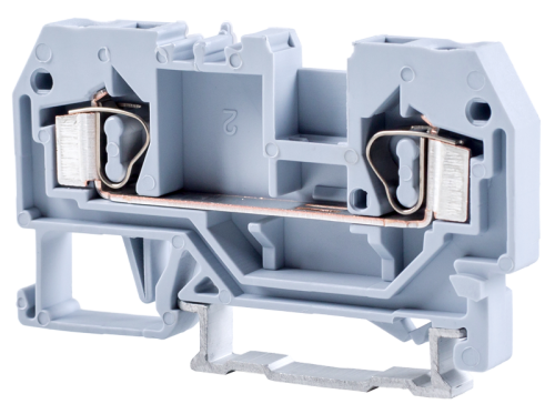 Fazowy zacisk połączeniowy naszynę, sprężynowy, szary 800V 32A 0.08-4 mm2 2P TSKC4 Tracon Electric