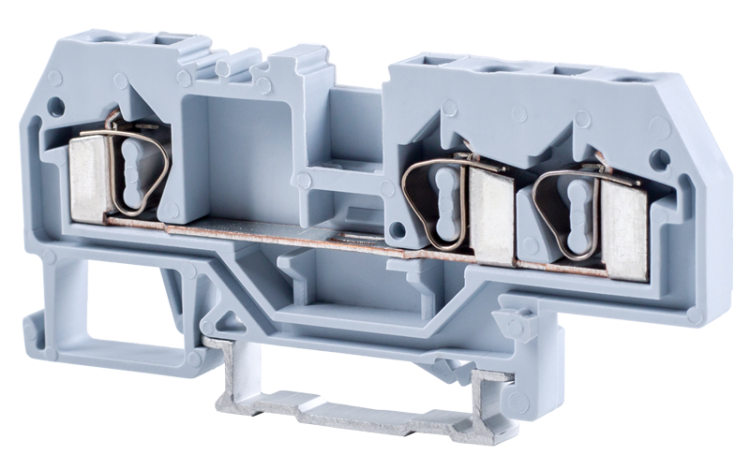 Fazowy zacisk połączeniowy naszynę, sprężynowy, szary 800V 32A 0.08-4 mm2 3P TSKC4/3 Tracon Electric