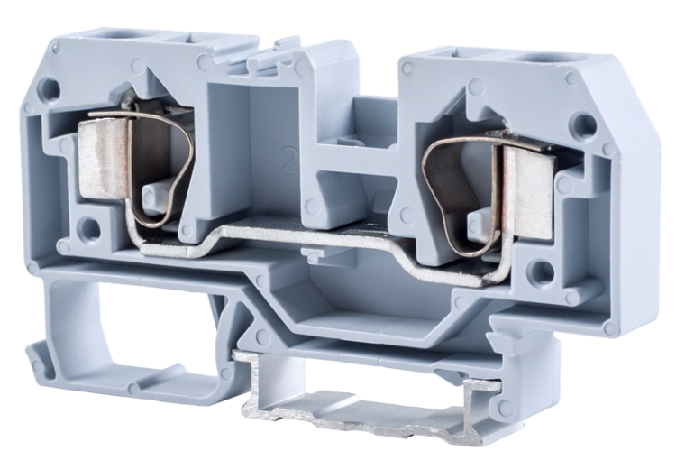 Fazowy zacisk połączeniowy naszynę, sprężynowy, szary 800V 57A 0.2-10 mm2 2P TSKC10 Tracon Electric