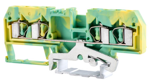 Ochronny zacisk połączeniowy na szynę, sprężynowy, ziel-żółt 800V 26A 0.08-4 mm2 4P TSKC4/4JD Tracon Electric