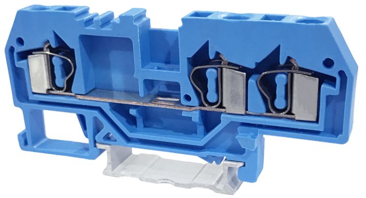 Zerowy zacisk połączeniowy naszynę, sprężynowy, niebieski 800V 32A 0.08-4 mm2 3P TSKC4/3-K Tracon Electric