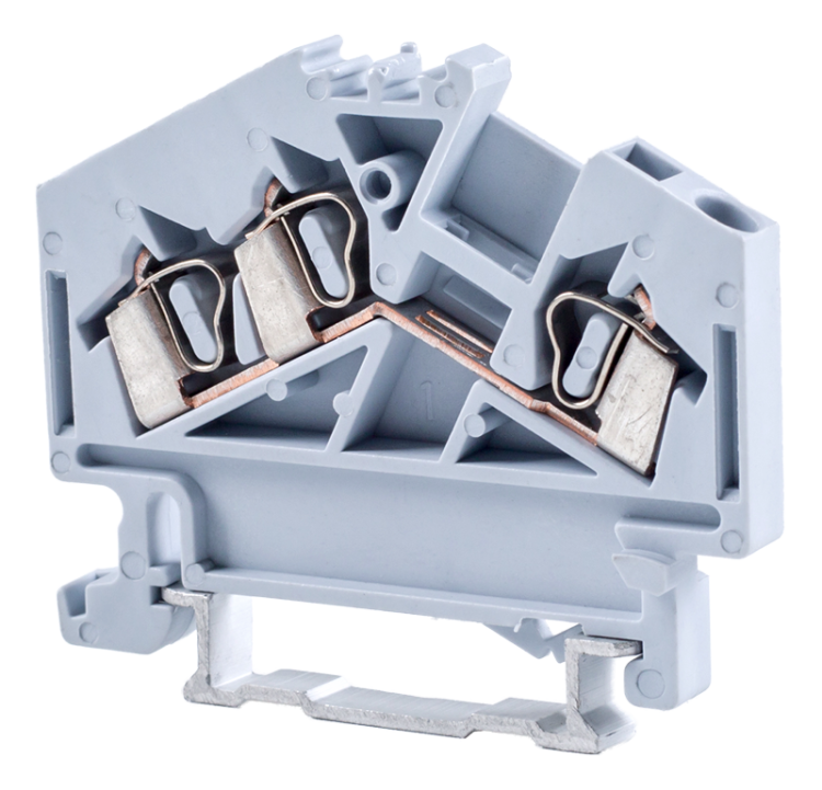 Fazowy zacisk połączeniowy naszynę, sprężynowy, szary 800V 24A 0.08-2.5 mm2 3P TSKC2,5/3D Tracon Electric
