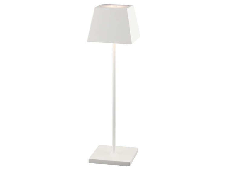 Lampa ogrodowa tarasowa Przenośna Stołowa Zewnętrzna Nowoczesna MAHE LED WHITE 8397 NOWODVORSKI Lighting IP54 aluminium metalowa na taras balkon do ogrodu jednostronna oświetlenie zewnętrzne wewnętrzne z akumulatorem ładowarką biała Inspiracje Premium
