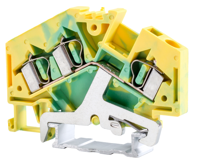 Ochronny zacisk połączeniowy na szynę, sprężynowy, ziel-żółt 800V 32A 0.08-4 mm2 3P TSKC4/3JDD Tracon Electric