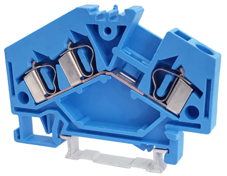 Zerowy zacisk połączeniowy naszynę, sprężynowy, niebieski 800V 32A 0.08-4 mm2 3p TSKC4/3D-K Tracon Electric