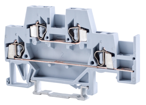 Piętrowy zacisk połączeniowy na szynę, sprężynowy, szary 500V 20A 0.08-2.5 mm2 4P TSKC2,5E Tracon Electric