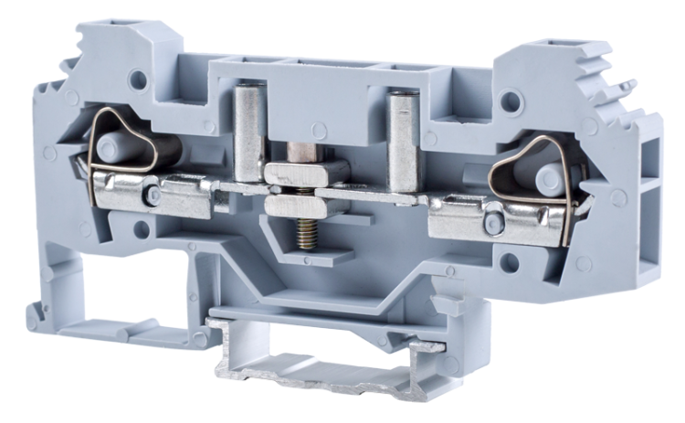 Pomiarowy zacisk połączeniowyna szynę, sprężynowy, szary 250V 41A 0.2-6 mm2 2P TSKC6S Tracon Electric
