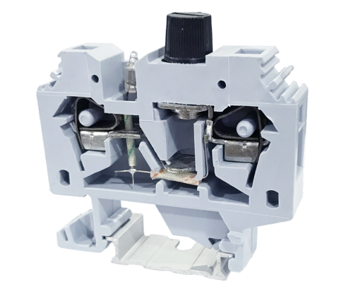 Bezpiecznikowy zacisk połączeniowy na szynę, sprężyn. szary 220V 10A 0.2-6 mm2 2P TSKC6B Tracon Electric