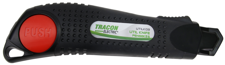 Nóż introligatorski, uchwyt ABS, ostrze SK4 L=155mm, D=33mm, W=19mm, d=18mm UTILK03 Tracon Electric