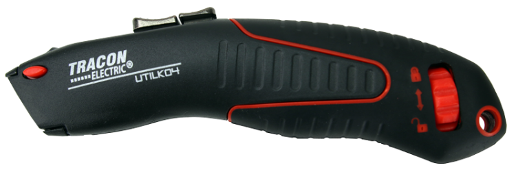 Nóż introligatorski trapezowy,ostrz. SK4-T, gumowany L=175mm, D=41mm, W=27mm, d=19mm UTILK04 Tracon Electric