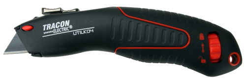 Nóż introligatorski trapezowy,ostrz. SK4-T, gumowany L=175mm, D=41mm, W=27mm, d=19mm UTILK04 Tracon Electric